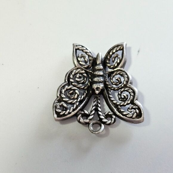Sterling silver butterfly pendant charm - Picture 8 of 11